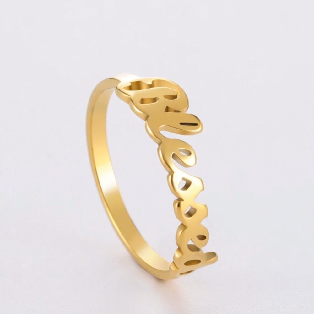 Stainless steel blessed ring